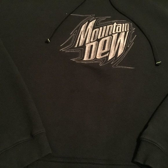 VTG Mountain Dew + XBOX 360 Black Green Embroidered Sweatshirt Hoodie Size XXL - Picture 5 of 8
